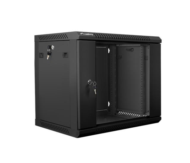 LANBERG Szafa instalacyjna wisząca 19'' 9U 600X450mm czarna (drzwi szklane) WF01-6409-10B - 455290 - zdjęcie 3